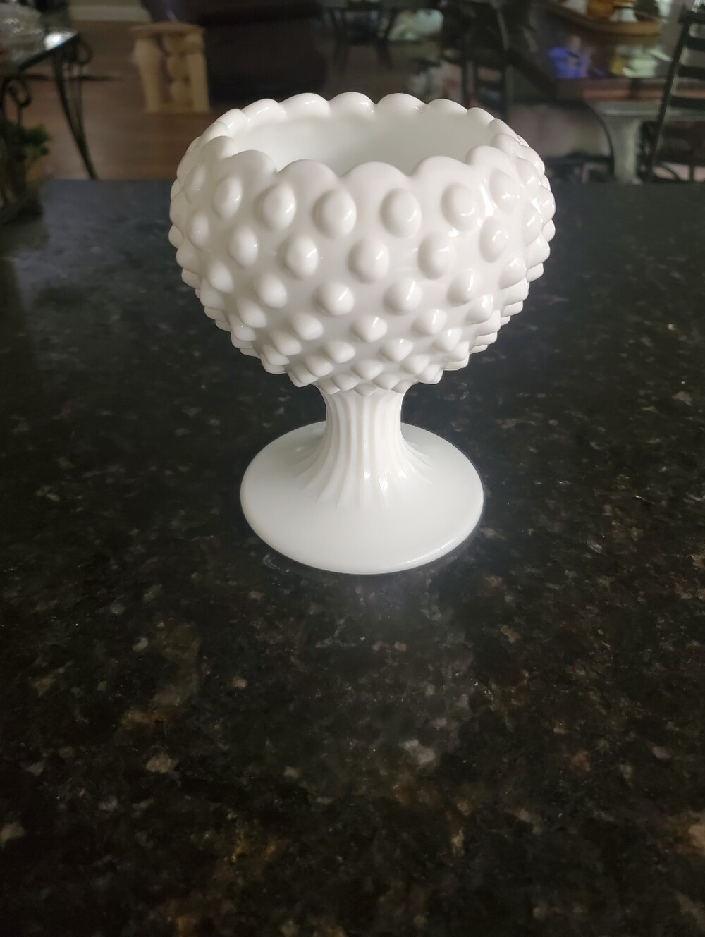 Fenton Vintage Hobnail White Glass Pedestal